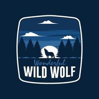 wunderbare grafische Illustration des wilden Wolfs