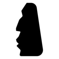 schwarzes Symbol, Moai. vektor