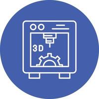 3D-skrivare linje cirkel bakgrundsikon vektor