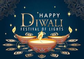 fröhliches Diwali-Festival des Lichtplakats vektor