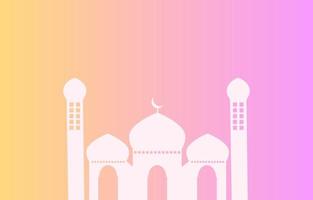 islamisches verlaufshintergrund-vektordesign mit arabischem mandala und moscheendekoration für ramadan kareem tag oder eid muharram banner vektor