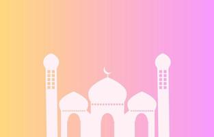 islamisk gradient bakgrundsvektordesign med arabisk mandala och moskédekoration för ramadan kareem dag eller eid muharram banner vektor