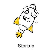 Holen Sie sich diese niedliche handgezeichnete Ikone des Startups in die Hände vektor