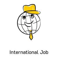Eine gut gestaltete Doodle-Ikone für internationale Jobs vektor