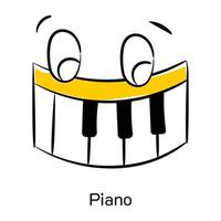 ta denna fantastiska handritade ikon av piano vektor