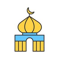 Moschee-Farbsymbol. Islamische Kultur. muslimischer Anbetungsplatz. isolierte Vektorillustration vektor