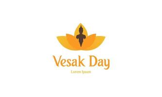 glücklicher vesak-tag oder buddha purnima-logo-design vektor