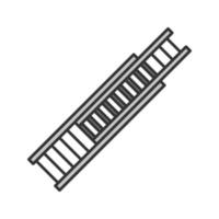 Farbsymbol für doppelte Verlängerungsleiter. Feuerwehrausrüstung. isolierte Vektorillustration vektor