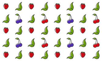 obstsammlung in flachen handgezeichneten stilillustrationen vektor