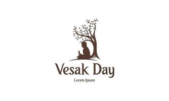 glad vesak dag eller buddha purnima logotypdesign vektor