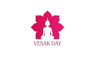 glad vesak dag eller buddha purnima logotypdesign vektor