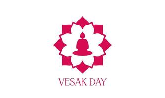 glad vesak dag eller buddha purnima logotypdesign vektor