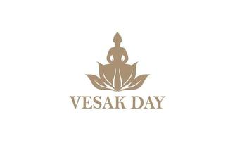 glad vesak dag eller buddha purnima logotypdesign vektor