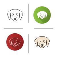 Labrador-Retriever-Symbol. Labor. Blindenhunderasse. flaches Design, lineare und Farbstile. isolierte Vektorgrafiken vektor