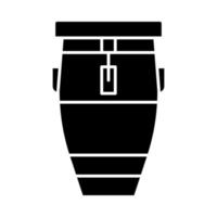 Symbol für mexikanische Trommelglyphe. Konga. tumbadora. große röhrenförmige große Trommel. Silhouettensymbol. negativer Raum. vektor isolierte illustration