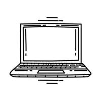 Laptop-Symbol. Gekritzel handgezeichnet oder Umriss-Icon-Stil. vektor