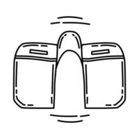 Symbol für wasserdichte Seitentaschen. Gekritzel handgezeichnet oder Umriss-Icon-Stil. vektor