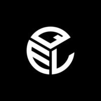 Qel-Brief-Logo-Design auf schwarzem Hintergrund. qel kreatives Initialen-Buchstaben-Logo-Konzept. qel Briefgestaltung. vektor