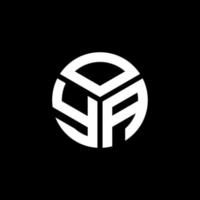 Oya-Brief-Logo-Design auf schwarzem Hintergrund. oya kreative Initialen schreiben Logo-Konzept. Oya Briefdesign. vektor