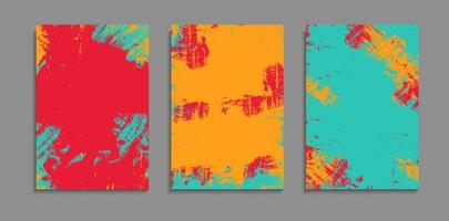 uppsättning abstrakt färgglada grunge färg textur bakgrundsdesign A4 mall vektor