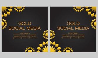 Social-Media-Beitragsvorlage mit Goldblumen vektor