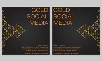 Social-Media-Beitragsvorlage mit Goldblumen vektor
