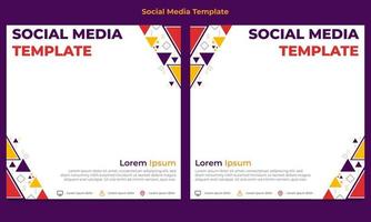 färgglada triangel geometrisk form sociala medier post mall vektor
