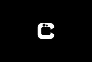enkel minimalistisk smart initial bokstav c med videokamera för biofilmproduktion logotypdesign vektor