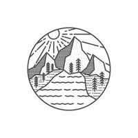 Berg Monoline-Logo vektor