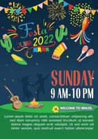 festa junina festival in brasilien ornament und grafisches vektorillustrationselement flyer poster