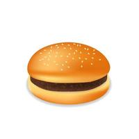 realistischer hamburger oder sandwich mit fleisch-fast-food-mahlzeit