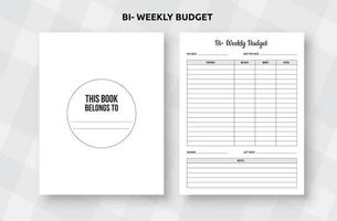 zweiwöchentlicher Budgetplaner oder Finanzplaner vektor
