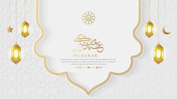 eid mubarak arabischer islamischer luxuszierhintergrund mit islamischem muster und dekorativem ornamentrahmen