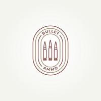 bullet ammunition enkel linjekonst märke emblem logotyp vektor