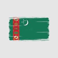 Pinselstriche der turkmenischen Flagge. Nationalflagge vektor