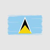 St. Lucia Flagge Pinselstriche. Nationalflagge vektor