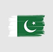 pakistansk flaggborste. National flagga vektor