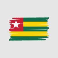 Togo-Flagge-Pinsel. Nationalflagge vektor