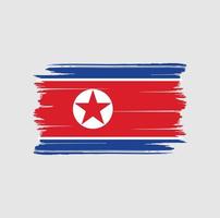 nordkoreas flaggborste. National flagga vektor