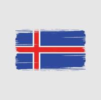 pinselstriche mit isländischer flagge. Nationalflagge vektor