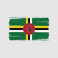 dominica flagga penseldrag. National flagga vektor