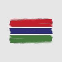 Pinselstriche der Gambia-Flagge. Nationalflagge vektor