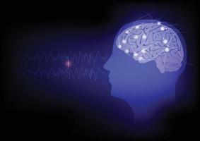 konzept der aufzeichnung des menschlichen gehirns und der elektroenzephalographie vektor