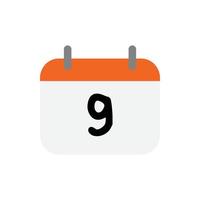 Vektorkalendertag 9 für Website, Lebenslauf, Präsentation vektor