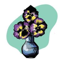 Viola tricolor Blume in Vase, Vektor
