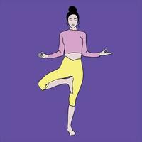 Frau beim Yoga, Vektor