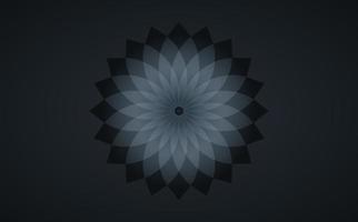Schwarzes Lotus-Logo, Blume des Lebens. heilige Geometrie. Symbol für Harmonie und Ausgeglichenheit. schwarzes Gradientenzeichen der Reinheit. Chakra-Yoga-Designvektor isoliert auf schwarzem Hintergrund vektor