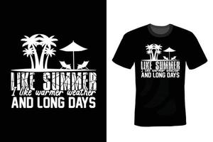 Sommer-T-Shirt-Design, Vintage, Typografie vektor