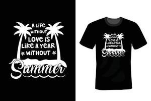 Sommer-T-Shirt-Design, Vintage, Typografie vektor