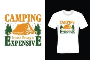 camping t-shirt design, vintage, typografi vektor